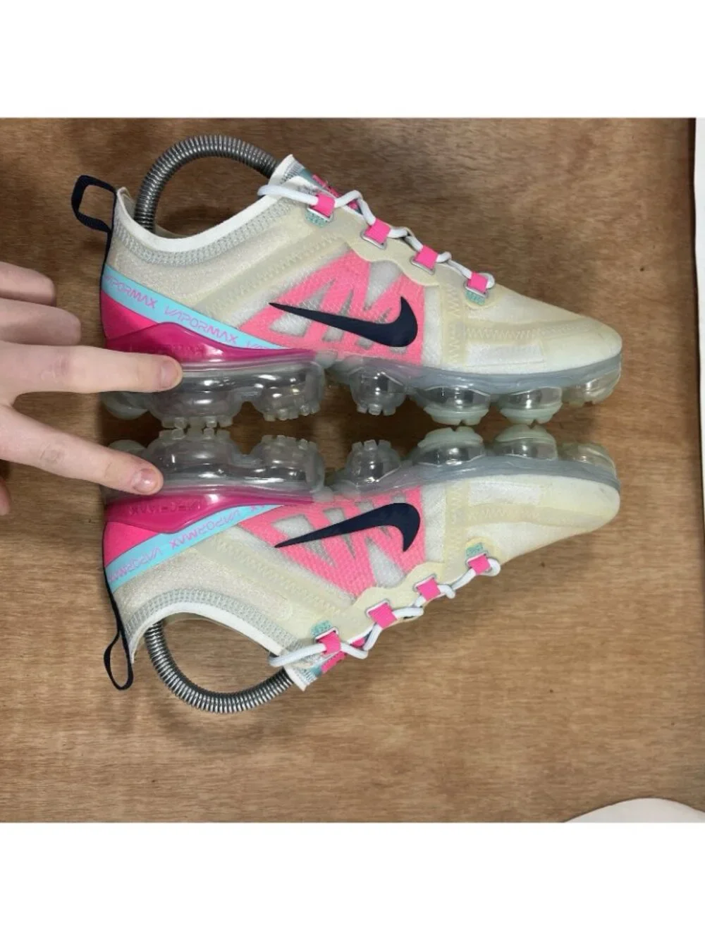Nike Air Vapormax 2019 Women Size 8.5 Running Shoes Grey Pink AR6632-007
